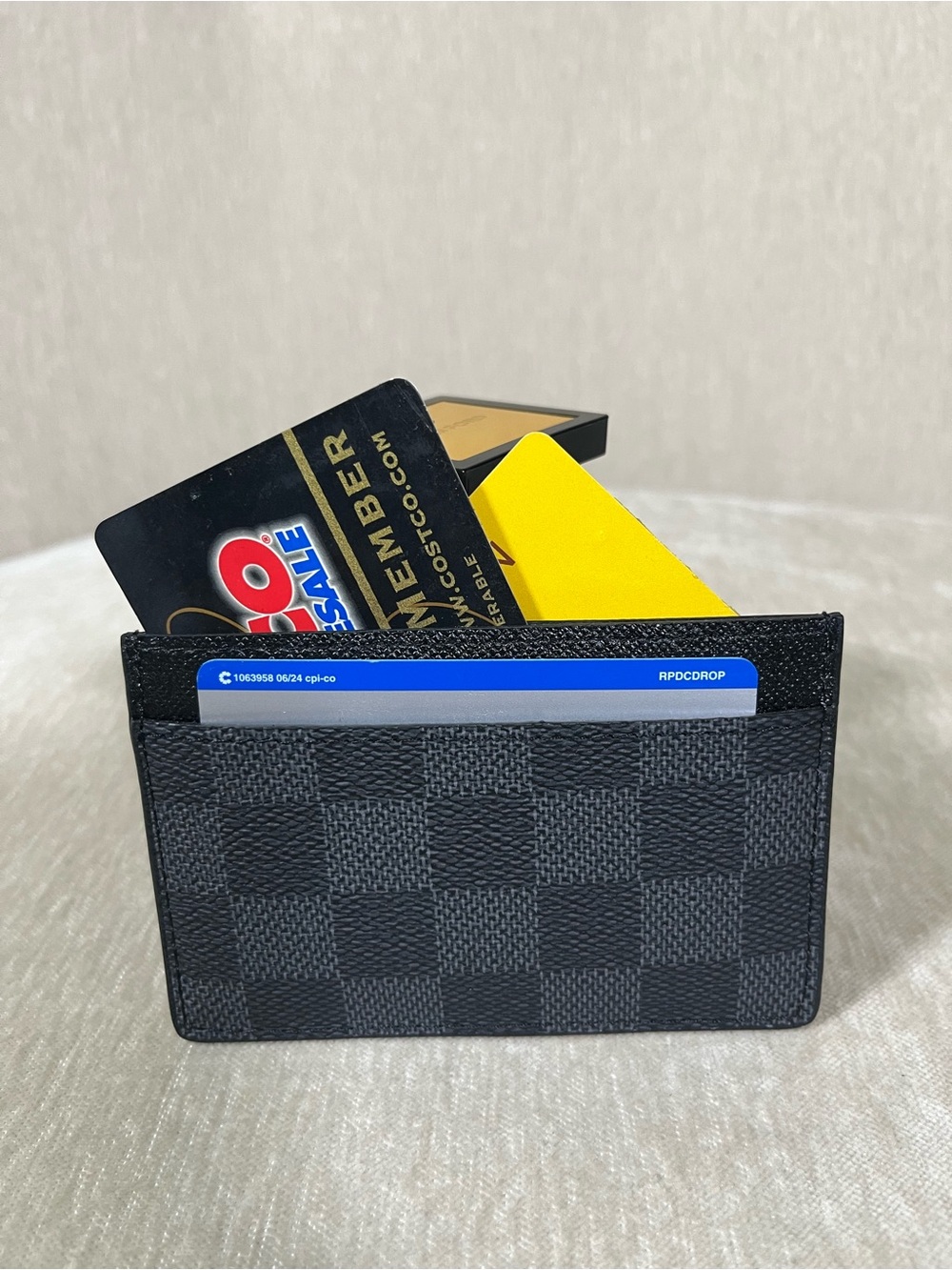 Black Damier Graphite Card Holder - Picture 2 of 4